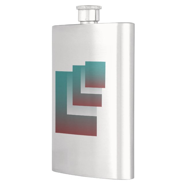 Windows in teal burgundy white flask (Left)