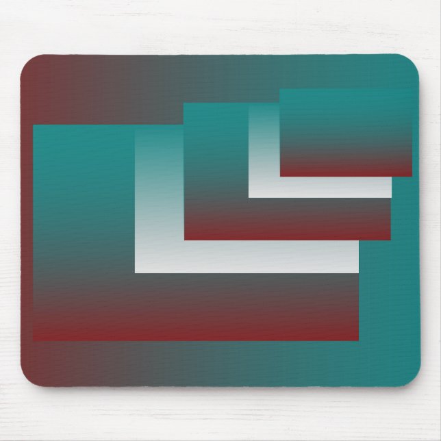 Windows in teal burgundy white mouse pad (Front)