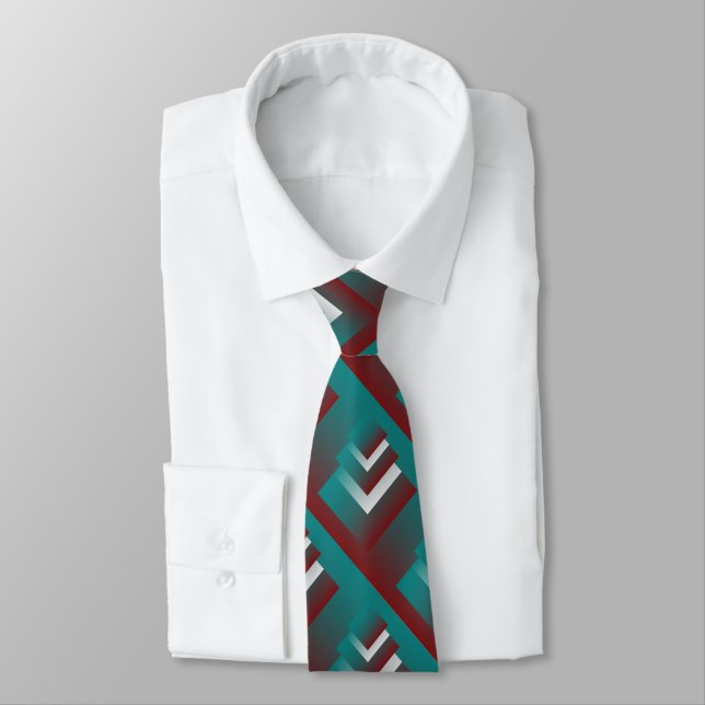 Windows in teal burgundy white neck tie (Tied)