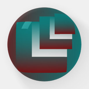Windows in teal burgundy white paperweight
