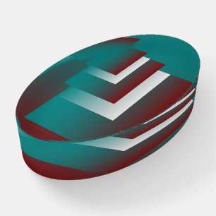 Windows in teal burgundy white paperweight
