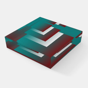 Windows in teal burgundy white paperweight