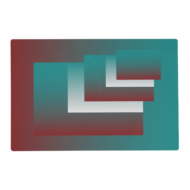 Windows in teal burgundy white placemat (Front)