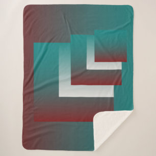 Windows in teal burgundy white sherpa blanket