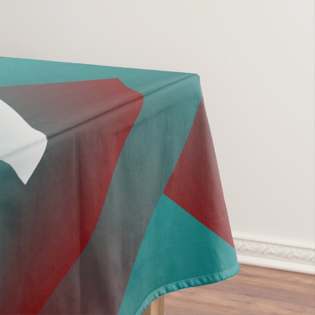 Windows in teal burgundy white tablecloth (In Situ)