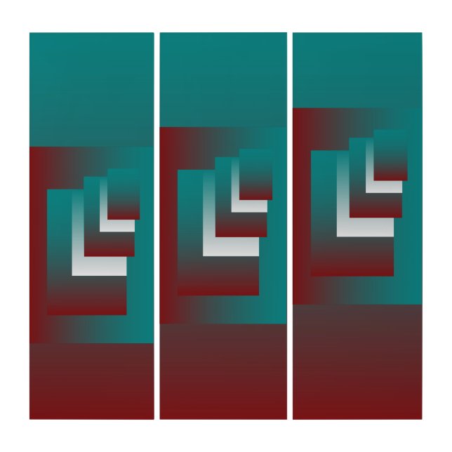 Windows in teal burgundy white triptych (Front)