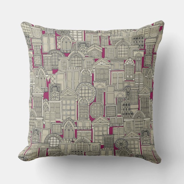 windows pink throw pillow (Front)