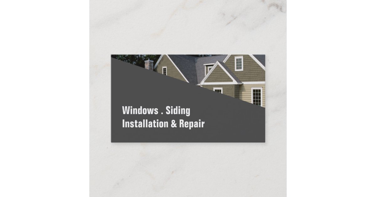 Windows Siding Contractor Construction Business Card Zazzle