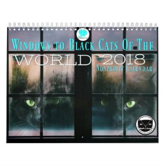 Windows To Black Cats Of the World 2018 Calendar