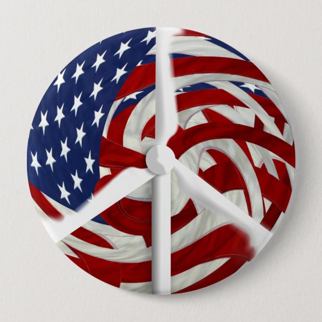 Windpeace Button, 4" Pinback Button (Front)