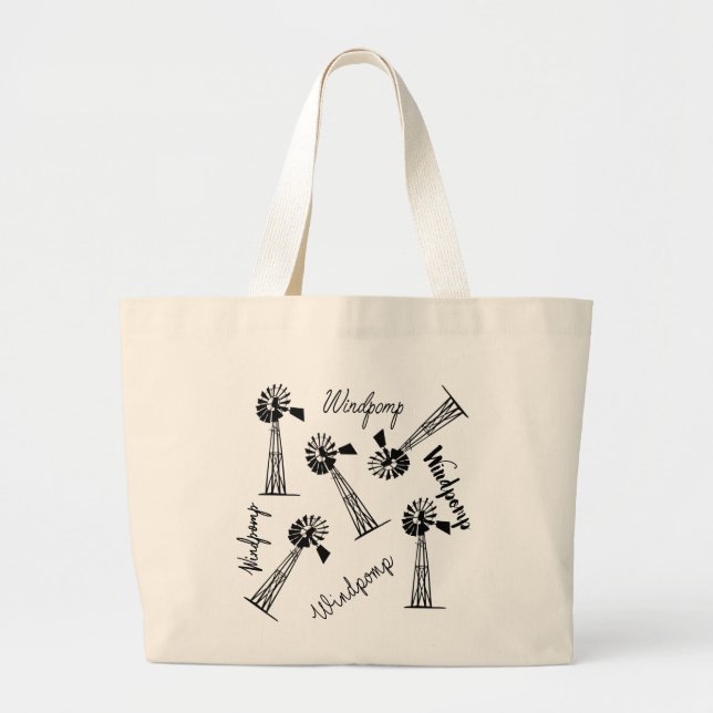 Windpomp en woorde large tote bag (Front)