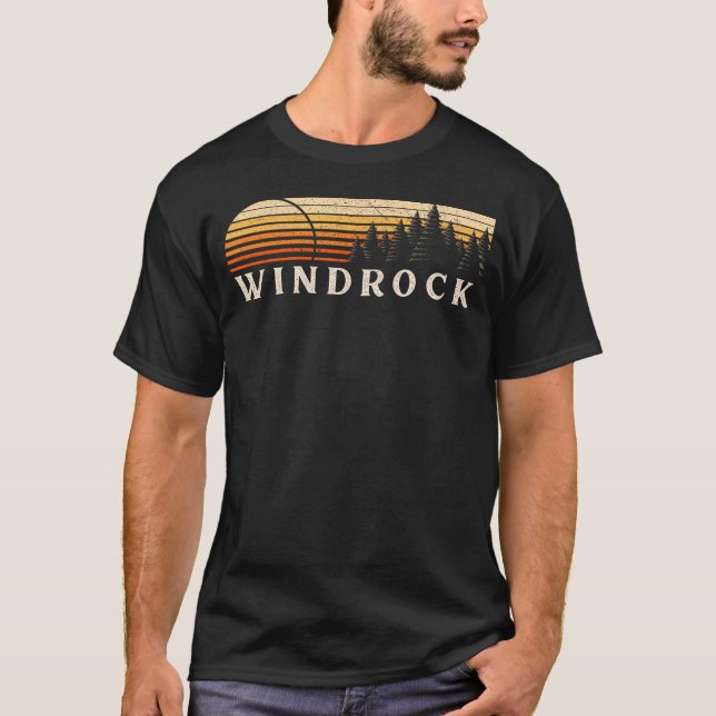 Windrock Tn Evergreen Sunset Eighties        T-Shirt (Front)