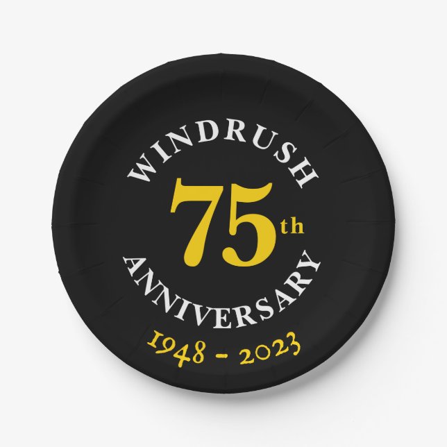 Windrush 75th Anniversary  Paper Plates (Front)