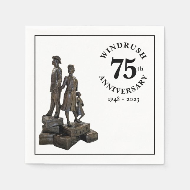 Windrush 75th Anniversary Statue Paper Napkins (Front)