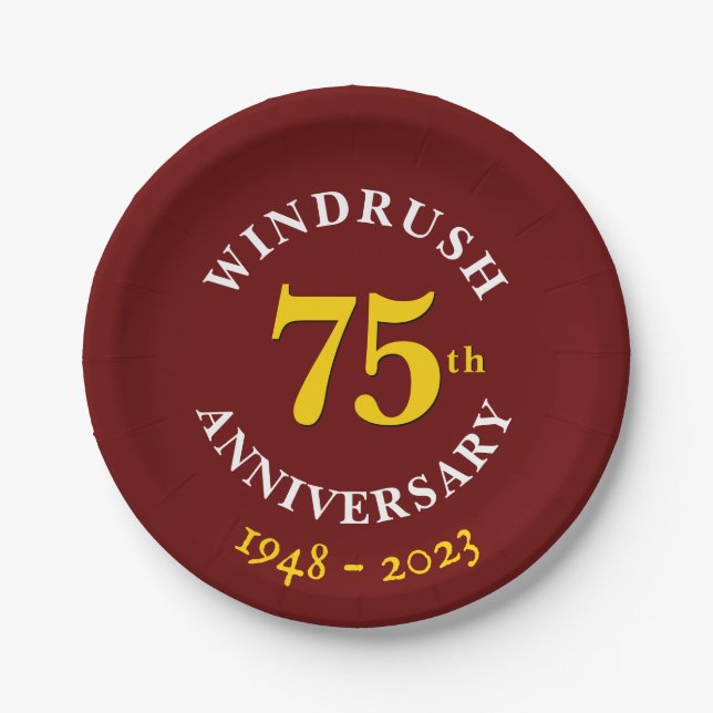 Windrush Generation 75th Anniversary Paper Plates (Front)
