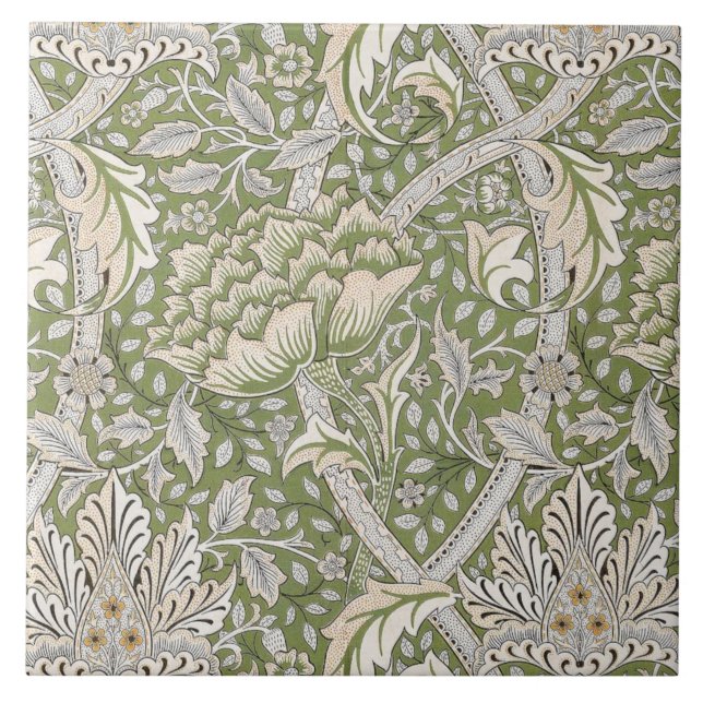 Windrush Pattern (by William Morris) Ceramic Tile (Front)