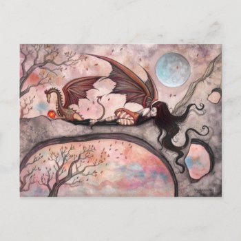 Winds Of Autumn Fairy Dragon Postcard by robmolily at Zazzle