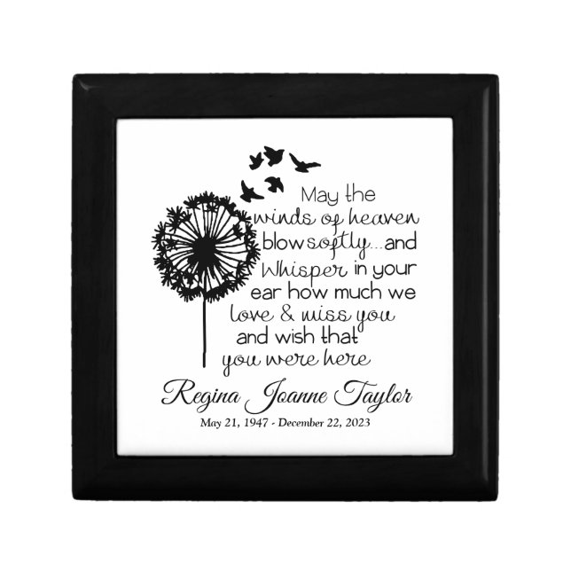 Winds of Heaven Personalized Memorial Box (Front)
