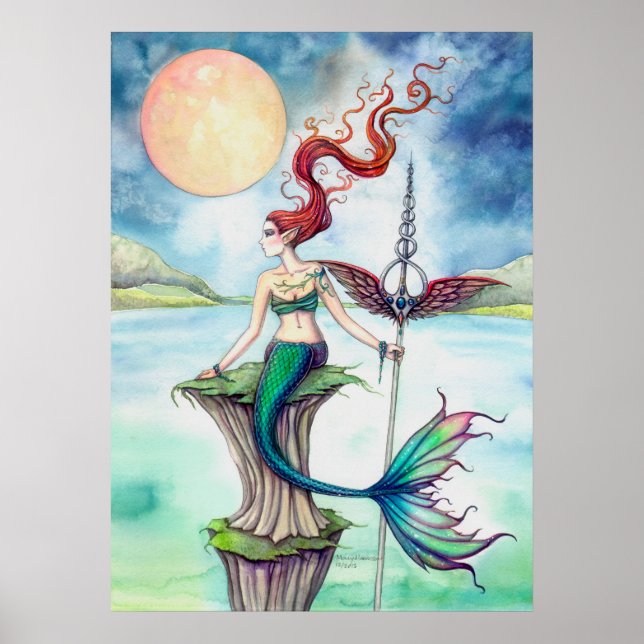 Winds of Ireland Fantasy Mermaid Art Poster (Front)
