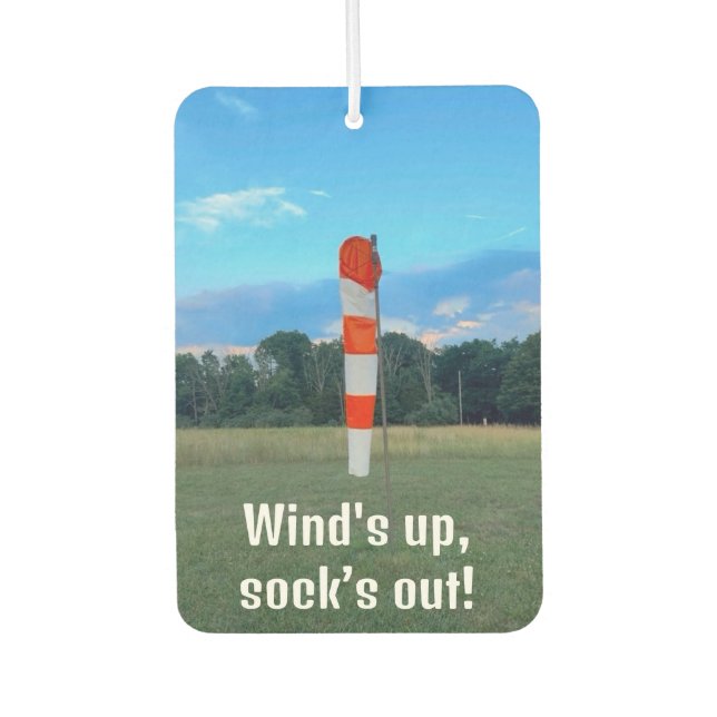 Wind's up,sock’s out, Photo, Funny, Aviation,Cool Air Freshener (Front)