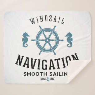 Windsail Navigation Poster Sherpa Blanket