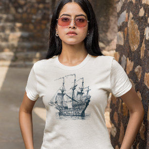 Windsailing vintage nautical boat Tri-Blend shirt