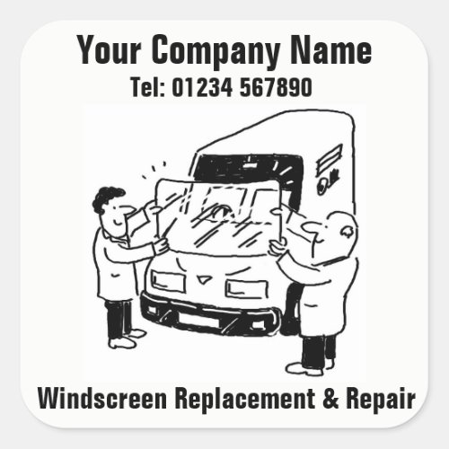 Windscreen Replacement  Windshield Repairs Square Sticker