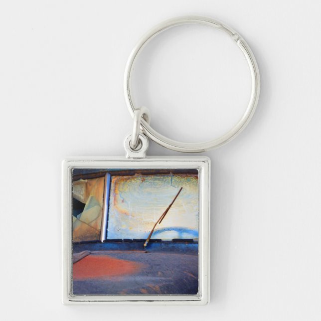 Windshield of an old rusty truck keychain (Front)