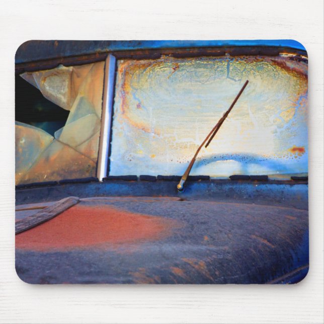 Windshield of an old rusty truck mouse pad (Front)