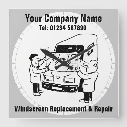 Windshield Repairs  Windscreen Replacement Square Wall Clock