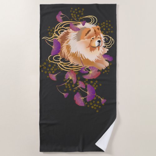 WINDSONG _ Chow cascading leaves  beach towel