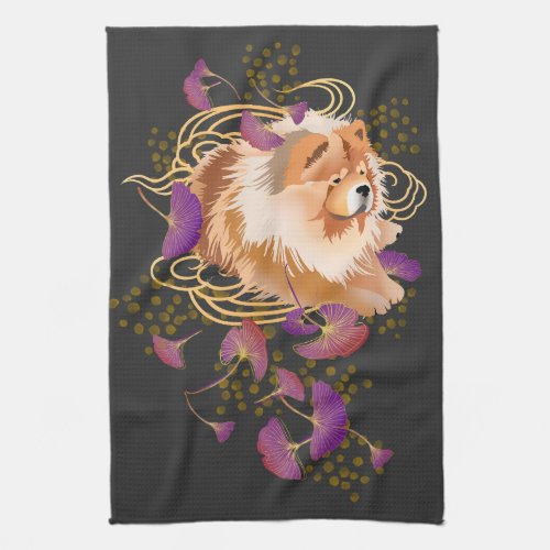 WINDSONG _ Chow cascading leaves kitchen towel