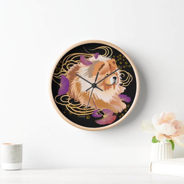 WINDSONG  Chow Wall Clock wood frame 3 colors (Home)