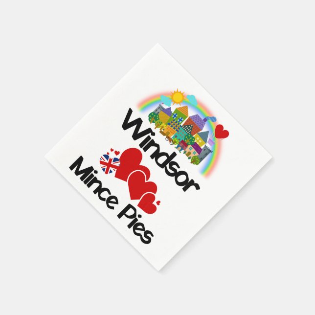 Windsor, Berkshire UK Loves Mince Pies Napkins (Corner)