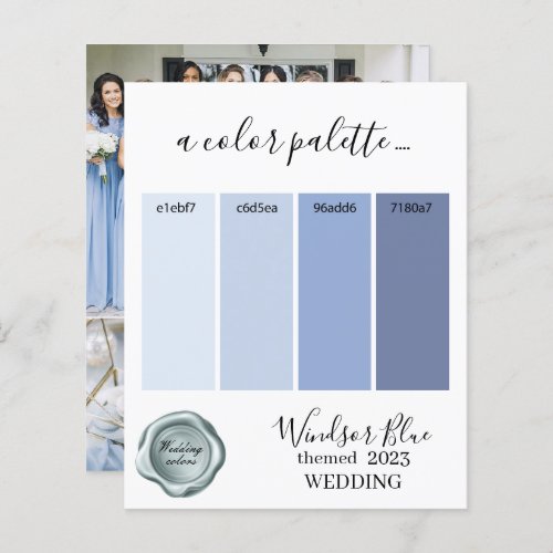 Windsor Blue Wedding colors Palette Card 2023