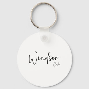 Windsor California Ca Retro Keychain