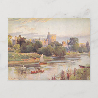 Windsor Castle and river Thames 1910 Postcard