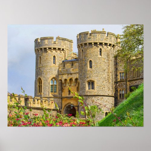 Windsor castle at spring time poster