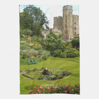 Windsor Castle - Edward III Tower and Moat Garden Kitchen Towel