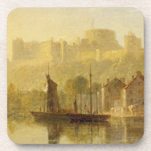 Windsor Castle from the Thames (oil on millboard) Drink Coaster (Front)