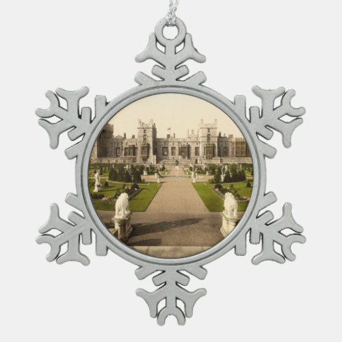 Windsor Castle I Berkshire England Snowflake Pewter Christmas Ornament