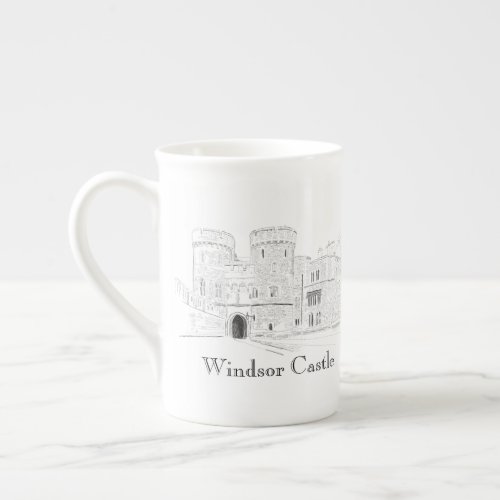 Windsor Castle Iconic Landmark Illustration Bone China Mug