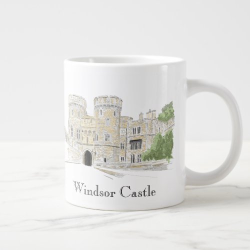 Windsor Castle Iconic Landmark Illustration Giant Coffee Mug