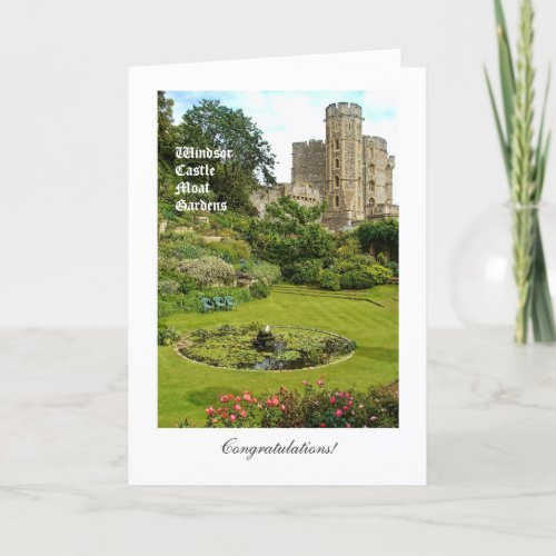 Windsor Castle Moat Gardens  Congratulations Card