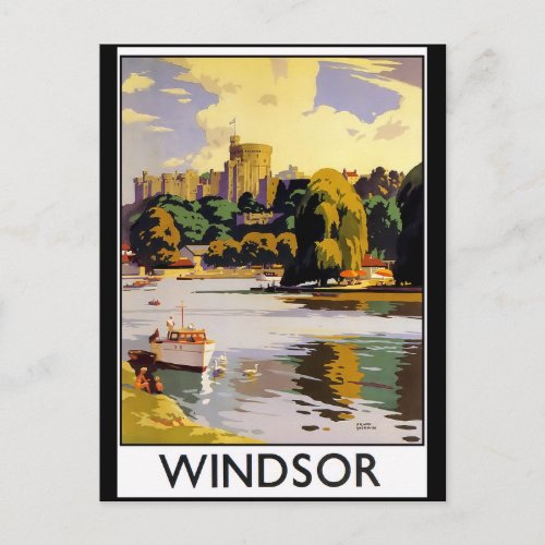 Windsor Castle Vintage Travel  Poster Postcard
