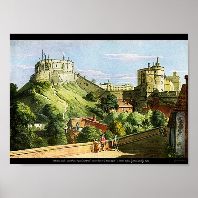 Windsor Castle Watercolor Painting Hi Res Print! Poster (Front)