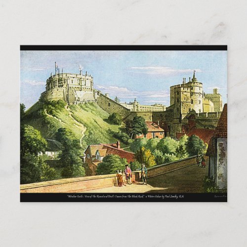 Windsor Castle Watercolor Painting Postcard Postcard