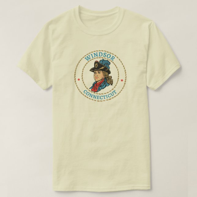 Windsor Connecticut Colonial T-Shirt (Design Front)