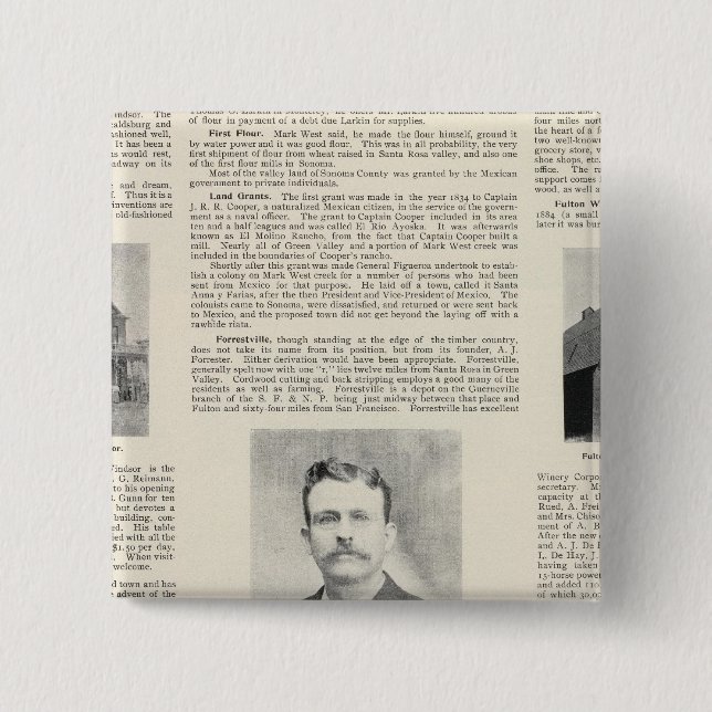 Windsor, Fulton, California Pinback Button (Front)