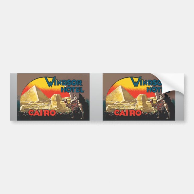 Windsor Hotel Cairo, Vintage Bumper Sticker (Front)